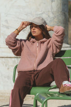 Load image into Gallery viewer, Sherpa Hooded Jacket Dark Chocolate | Araminta James