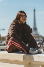 Load image into Gallery viewer, Sherpa Hooded Jacket Dark Chocolate | Araminta James