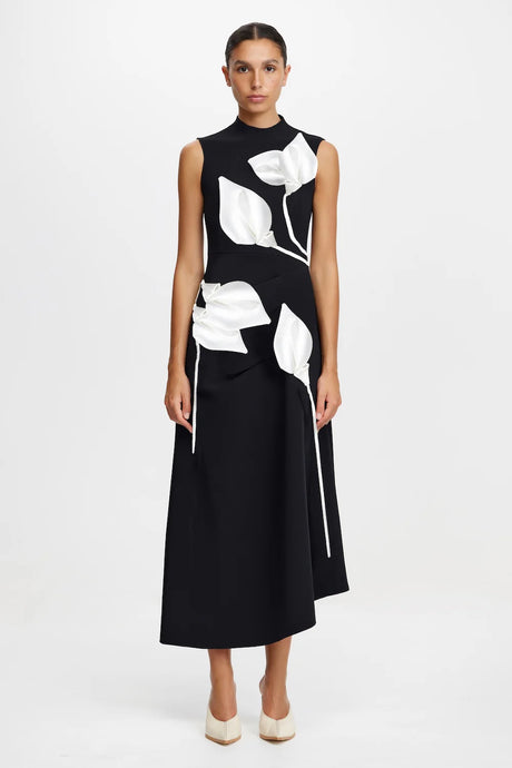 Kadence Midi Dress Black and White / Acler