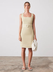Voyage Dress Celery/Cream / Esmaee