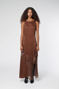 Visions Lace Frill Dress Chocolate Polka Dot / Third Form