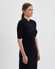 Load image into Gallery viewer, Pointelle Wool Dress Black / Iris &amp; Wool