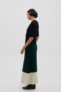 Colour Block Dress Black Emerald Ivory / Iris and Wool