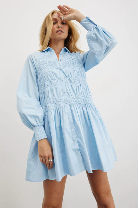 Zola Smock Dress Soft Blue / Sovere