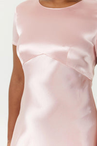 Satin Bias Maxi Tee Dress - Fairyfloss / THIRD FORM