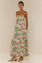 Load image into Gallery viewer, Alessia Dress Pink Jardin / Palm Noosa