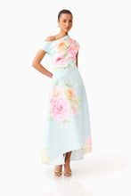 Load image into Gallery viewer, Harper Asymmetrical Gown in Baby Blue Floral | Elliatt