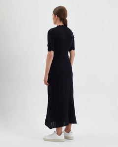 Pointelle Wool Dress Black / Iris & Wool