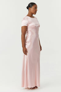 Satin Bias Maxi Tee Dress - Fairyfloss / THIRD FORM
