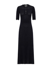 Load image into Gallery viewer, Pointelle Wool Dress Black / Iris &amp; Wool