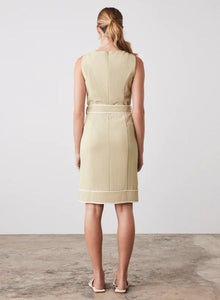 Voyage Dress Celery/Cream / Esmaee