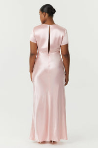Satin Bias Maxi Tee Dress - Fairyfloss / THIRD FORM