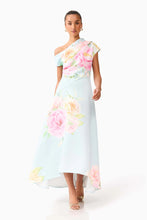 Load image into Gallery viewer, Harper Asymmetrical Gown in Baby Blue Floral | Elliatt