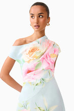 Load image into Gallery viewer, Harper Asymmetrical Gown in Baby Blue Floral | Elliatt
