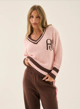 Load image into Gallery viewer, AJ V Neck Knit Sweater Dusty Rose / Araminta James