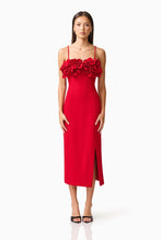 Load image into Gallery viewer, Lila Fitted Midi Dress in Red | Elliatt