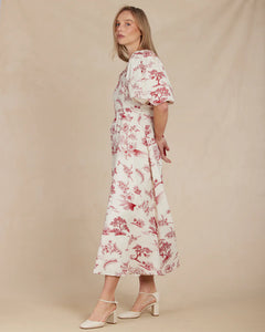 Chianti Toile Short Sleeve Midi Dress | Amelius