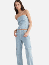 Load image into Gallery viewer, Diana Denim Utility Pant, Ice Blue Stripe | ENA PELLY
