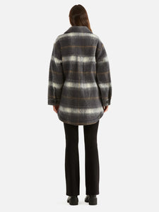 Ena Pelly Charcoal Check Wool Shacket