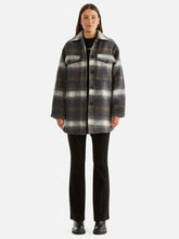 Load image into Gallery viewer, Ena Pelly Charcoal Check Wool Shacket