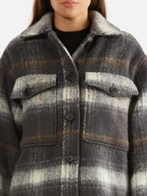 Load image into Gallery viewer, Ena Pelly Charcoal Check Wool Shacket