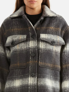 Ena Pelly Charcoal Check Wool Shacket