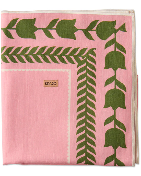 Flower Chain Embroidered Rectangular Tablecloth | Kip & Co