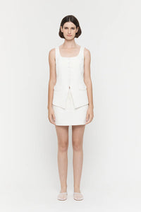 Anina Classic Waistcoat, White | Friend of Audrey