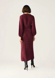 Furilia Knit Maxi Dress, Cherry Lacquer | Ministry of Style