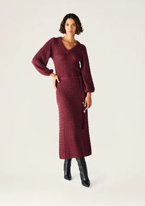 Furilia Knit Maxi Dress, Cherry Lacquer | Ministry of Style