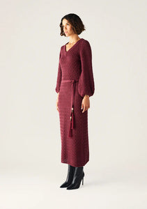 Furilia Knit Maxi Dress, Cherry Lacquer | Ministry of Style