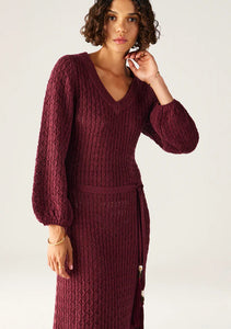 Furilia Knit Maxi Dress, Cherry Lacquer | Ministry of Style