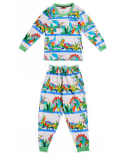 Load image into Gallery viewer, Dino Safari Organic Cotton Long Sleeve Top &amp; Pant Pyjama Set - Kip &amp; Co