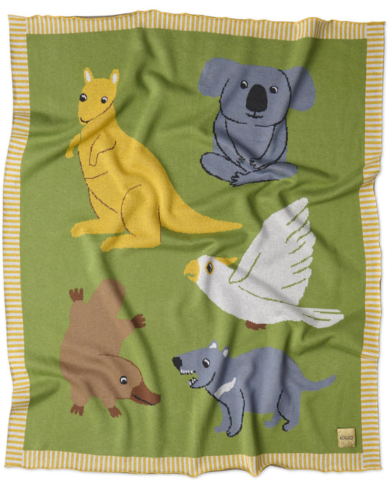 Home Among The Gum Trees Cotton Knitted Blanket One Size - Kip & Co