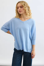 Load image into Gallery viewer, Hattie Wide V-Neck Tee, Dutch Blue | Mia Fratino