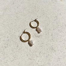 Load image into Gallery viewer, Mini Keshi Pearl Hoops Gold / Saint Valentine