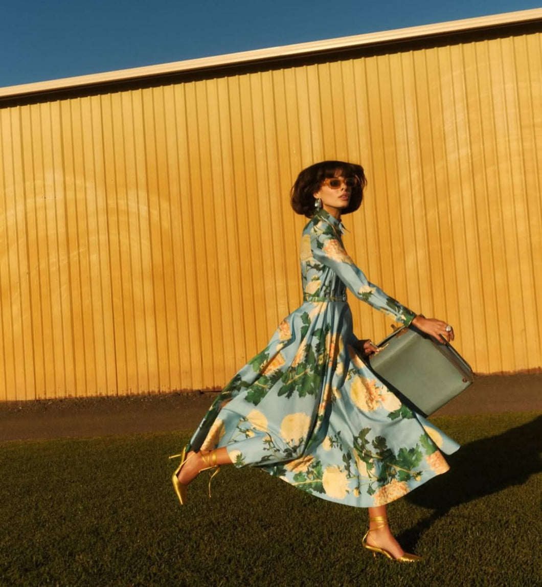 Zara Shirt Midi Dress - Hydrangea in Cornflower Blue | Leo Lin