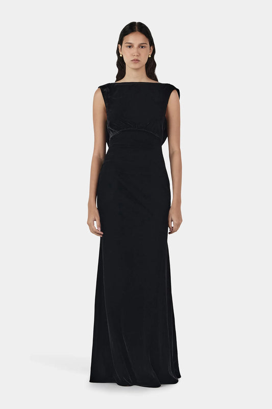 Isolde Velvet Dress, Black  | Hansen & Gretal