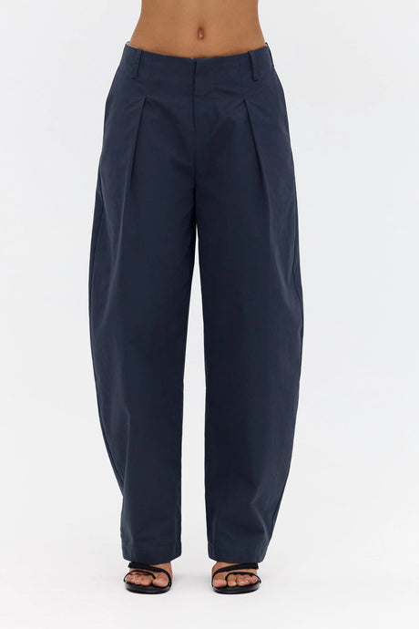 Imprint Tailored Cotton Trousers, Ink | Third Form