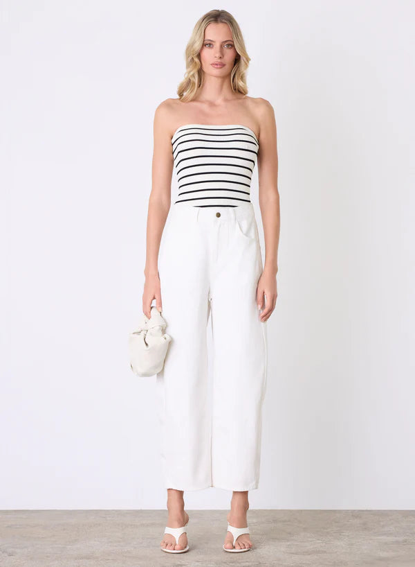 Inlet Barrel Jean, White | Esmaee