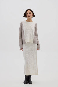 Heart Cable Sweater, Oat | Iris & Wool