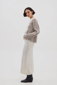 Heart Cable Sweater, Oat | Iris & Wool