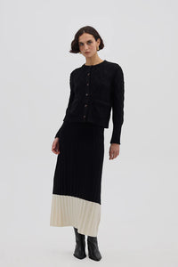 Colour Block Pleat Skirt | Iris & Wool