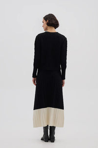 Colour Block Pleat Skirt | Iris & Wool