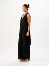 Load image into Gallery viewer, Ischia Fringe Dress, Black | Raome