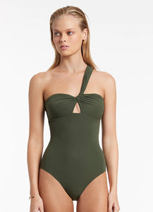 Jetset Gather One Shoulder, Olive | Jets Australia