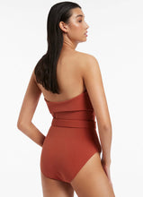 Load image into Gallery viewer, Isla Rib Bandeau One Piece, Russet | Jets Australia