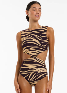 Fine Lines Twist One Piece | Jets Australia