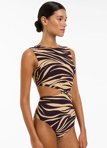 Fine Lines Twist One Piece | Jets Australia