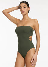 Load image into Gallery viewer, Lien Bandeau Minimal One Piece, Olive | Jets Australia